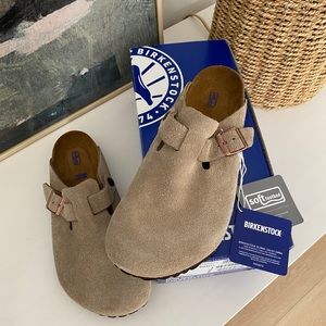 Brand New Taupe Birkenstock Boston Clogs